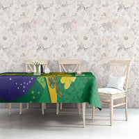 Brazil Independence Day Tablecloth Ordem e Progresso Map With Golden Trumpet - Wonder Print Shop