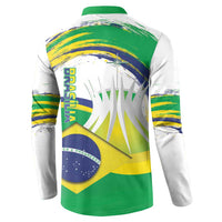 Brasilia Capital Button Sweatshirt Brazil Flag Metropolitan Cathedral - Wonder Print Shop