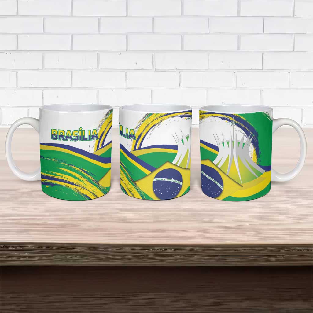 Brasilia Capital Ceramic Mug Brazil Flag Metropolitan Cathedral - Wonder Print Shop