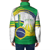Brasilia Capital Padded Jacket Brazil Flag Metropolitan Cathedral - Wonder Print Shop