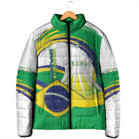 Brasilia Capital Padded Jacket Brazil Flag Metropolitan Cathedral - Wonder Print Shop