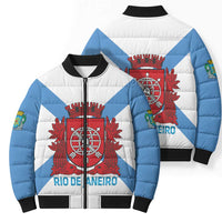 Rio de Janeiro Brazil Bomber Puffer Jacket Flag Style - Wonder Print Shop