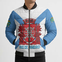 Rio de Janeiro Brazil Bomber Puffer Jacket Flag Style - Wonder Print Shop