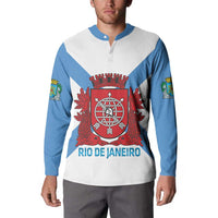 Rio de Janeiro Brazil Button Sweatshirt Flag Style - Wonder Print Shop