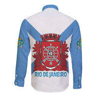 Rio de Janeiro Brazil Long Sleeve Button Shirt Flag Style - Wonder Print Shop