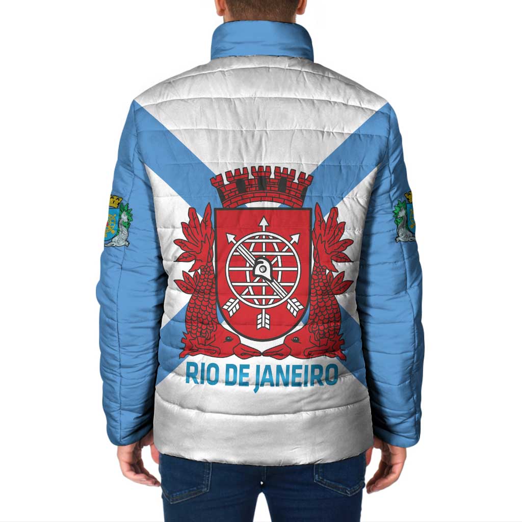 Rio de Janeiro Brazil Padded Jacket Flag Style - Wonder Print Shop