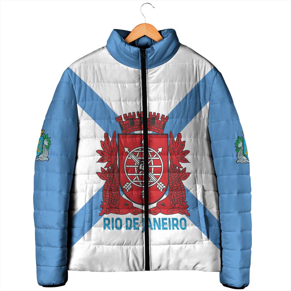 Rio de Janeiro Brazil Padded Jacket Flag Style - Wonder Print Shop