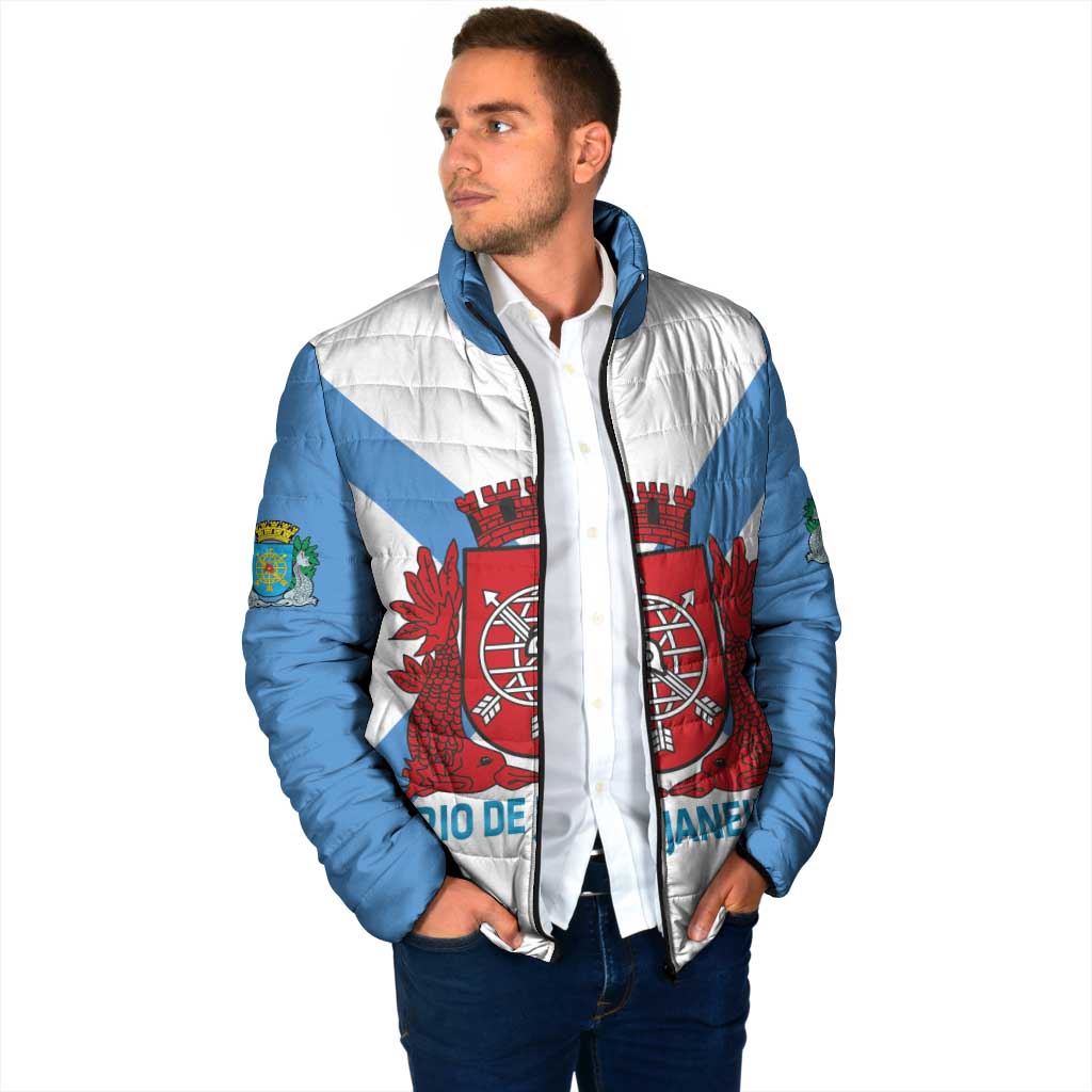 Rio de Janeiro Brazil Padded Jacket Flag Style - Wonder Print Shop