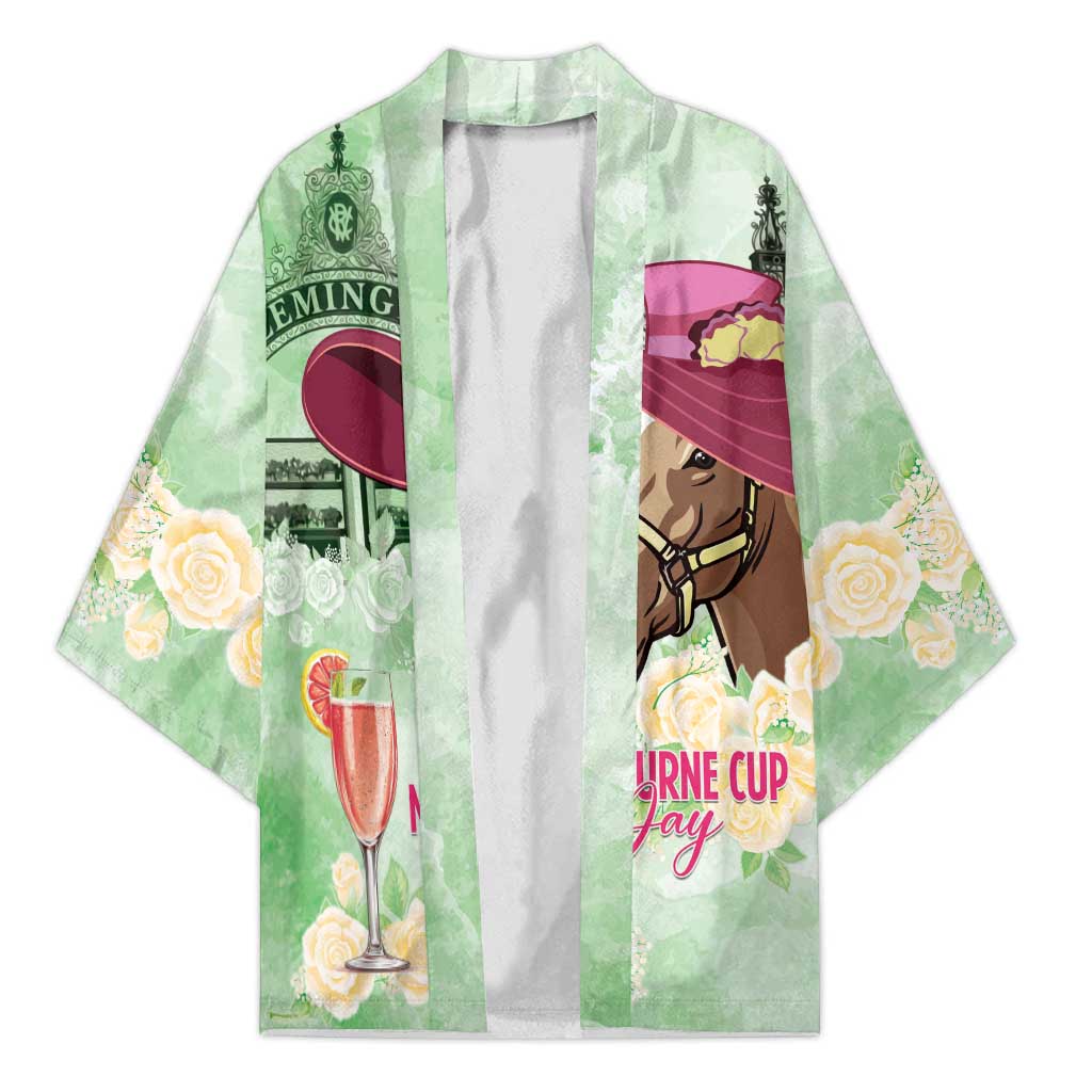 Australia Cup Melbourne Horse Racing Kimono Hats Heels & Horseshoes Yellow Roses - Wonder Print Shop
