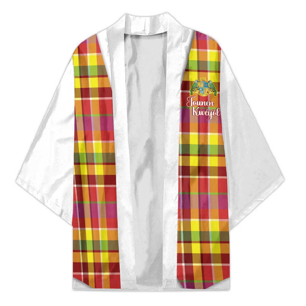 Personalized Dominica Creole Day Kimono Jounen Kweyol Red Madras Proud - Wonder Print Shop
