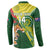 Custom Bangladesh And Australia Cricket Button Sweatshirt Kangaroo Tiger Together - Wonder Print Shop