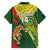 Custom Bangladesh And Australia Cricket Family Matching Off The Shoulder Long Sleeve Dress and Hawaiian Shirt Kangaroo Tiger Together - Wonder Print Shop