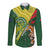 Custom Bangladesh And Australia Cricket Long Sleeve Button Shirt Kangaroo Tiger Together - Wonder Print Shop