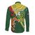 Custom Bangladesh And Australia Cricket Long Sleeve Button Shirt Kangaroo Tiger Together - Wonder Print Shop