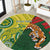 Custom Bangladesh And Australia Cricket Round Carpet Kangaroo Tiger Together