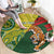 Custom Bangladesh And Australia Cricket Round Carpet Kangaroo Tiger Together