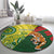 Custom Bangladesh And Australia Cricket Round Carpet Kangaroo Tiger Together