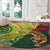 Custom Bangladesh And Australia Cricket Round Carpet Kangaroo Tiger Together