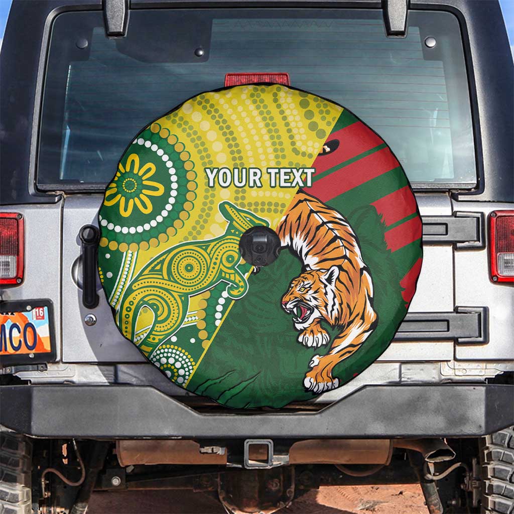 Custom Bangladesh And Australia Cricket Spare Tire Cover Kangaroo Tiger Together