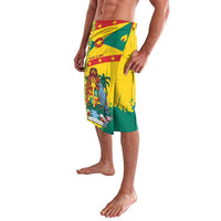 Lavalava-style sarong wrap skirt with Grenada flag and coat-of-arms graphic