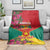 Grenada 1974 Blanket Gwenad Map With Bougainvillea - Flag Color