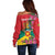 Grenada 1974 Off Shoulder Sweater Gwenad Map With Bougainvillea - Flag Color