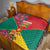 Grenada 1974 Quilt Gwenad Map With Bougainvillea - Flag Color - Wonder Print Shop