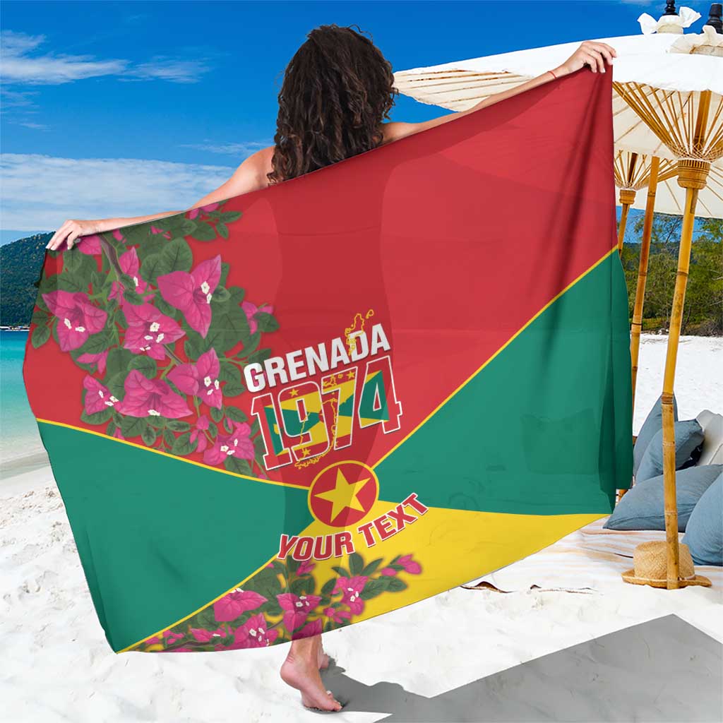 Grenada 1974 Sarong Gwenad Map With Bougainvillea - Flag Color