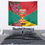 Grenada 1974 Tapestry Gwenad Map With Bougainvillea - Flag Color