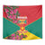 Grenada 1974 Tapestry Gwenad Map With Bougainvillea - Flag Color