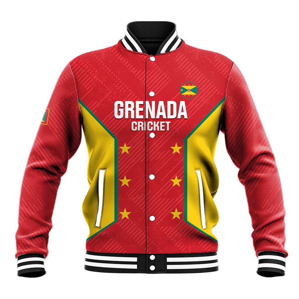 Red and yellow Grenada cricket baseball jacket, front buttons, ribbed collar and cuffs