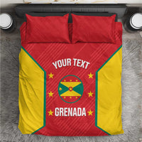 Cricket bedding set with red-and-yellow Grenada flag design and two matching pillows