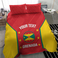 Cricket bedding set with red top and yellow sides featuring Grenada logo and text