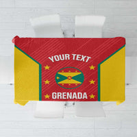 Grenada cricket tablecloth, red and yellow with star border and central crest