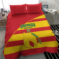 Grenada flag football bedding set with two pillows, red/yellow cover featuring 'Your Tix' art