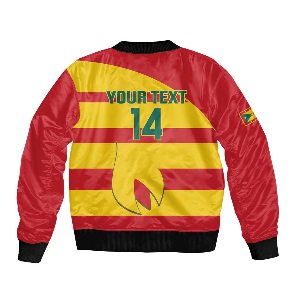 Boys' bomber jacket back with 'YOUR TEXT' 14 print, Grenada stripe design