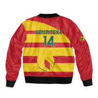 Boys' bomber jacket back with 'YOUR TEXT' 14 print, Grenada stripe design