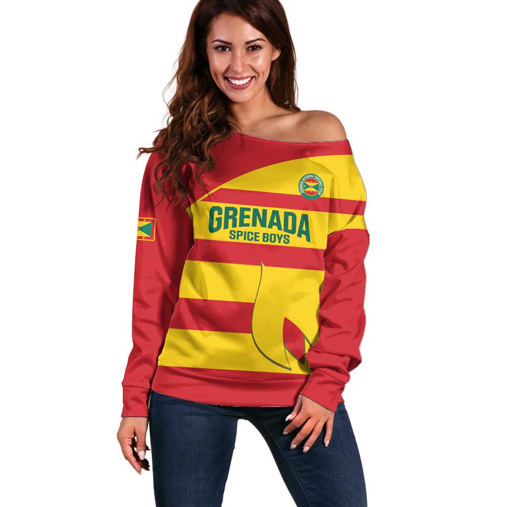 Custom Grenada Football Off Shoulder Sweater Go Spice Boys