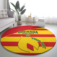 Red and yellow round Grenada Spice Boys rug with shield crest and “YOUR LIFESTYLE”