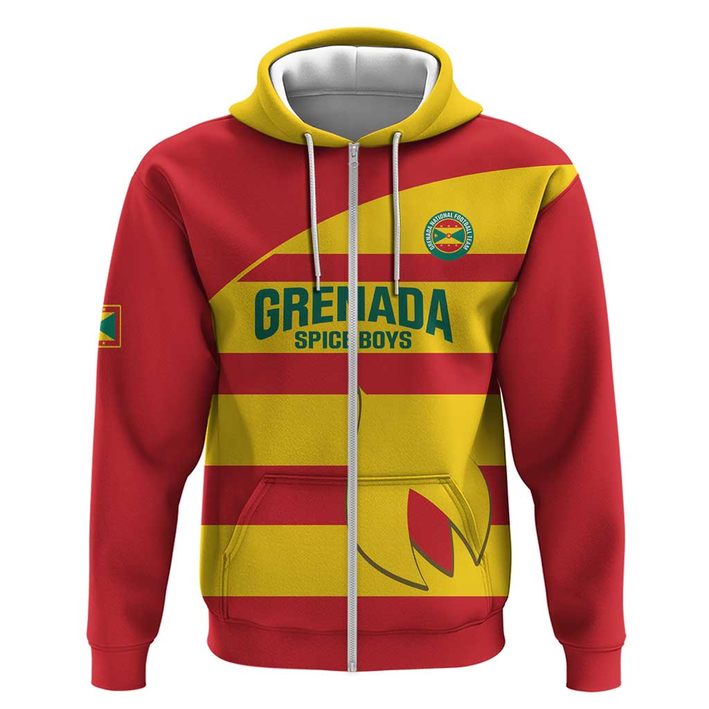 Custom Grenada Football Zip Hoodie Go Spice Boys - Wonder Print Shop