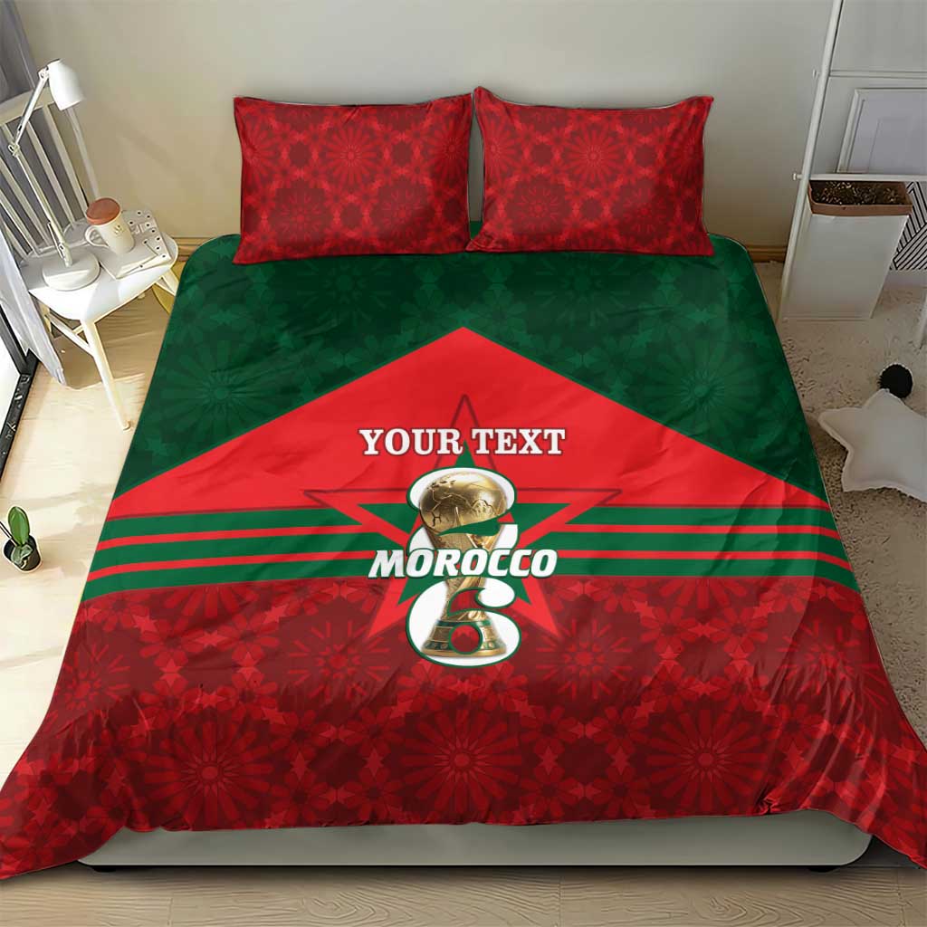 Personalized Morocco Football Bedding Set 2026 Come On Atlas Lions - Wonder Print Shop
