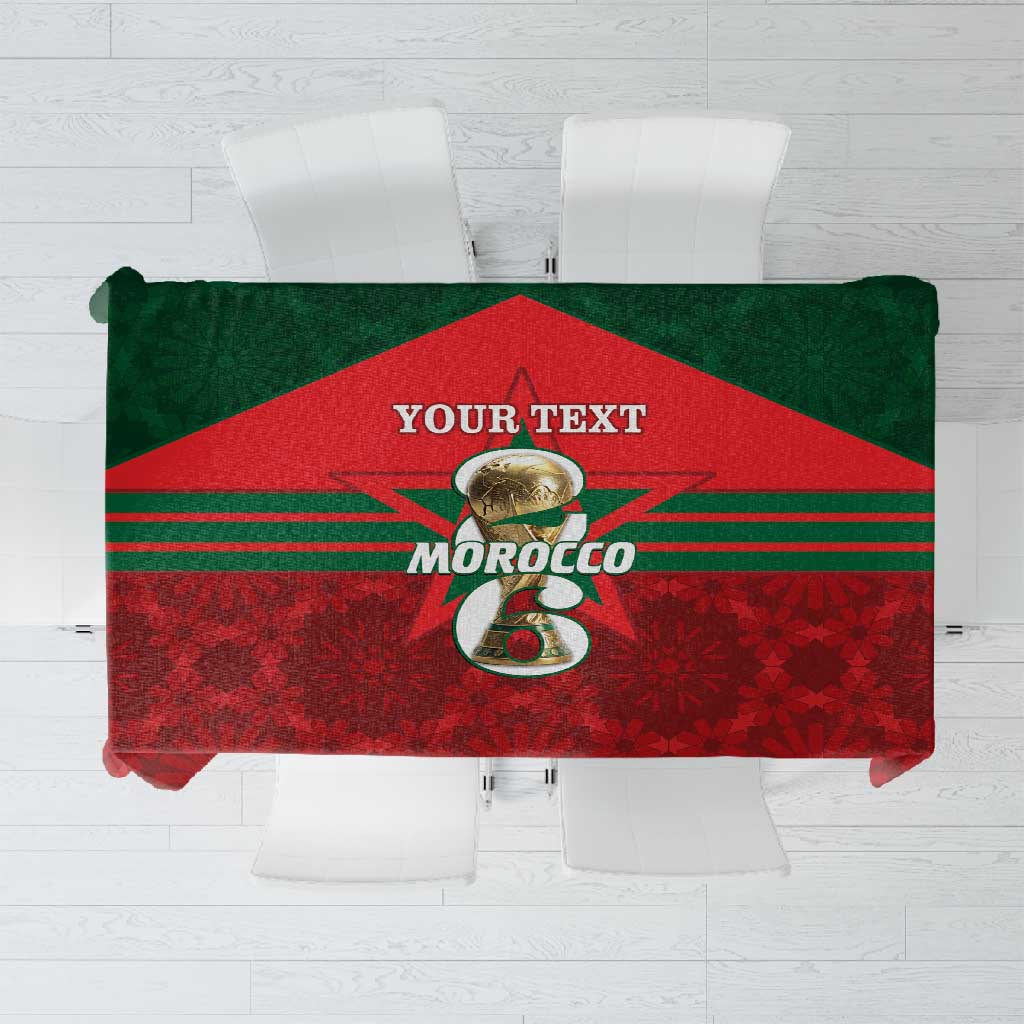 Personalized Morocco Football Tablecloth 2026 Come On Atlas Lions - Wonder Print Shop