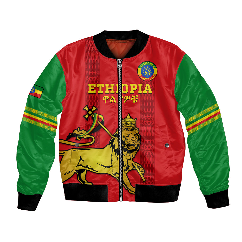 Custom Ethiopia Football Bomber Jacket 2024 Go Champions Walia Ibex