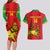 Custom Ethiopia Football Couples Matching Long Sleeve Bodycon Dress and Hawaiian Shirt 2024 Go Champions Walia Ibex - Wonder Print Shop