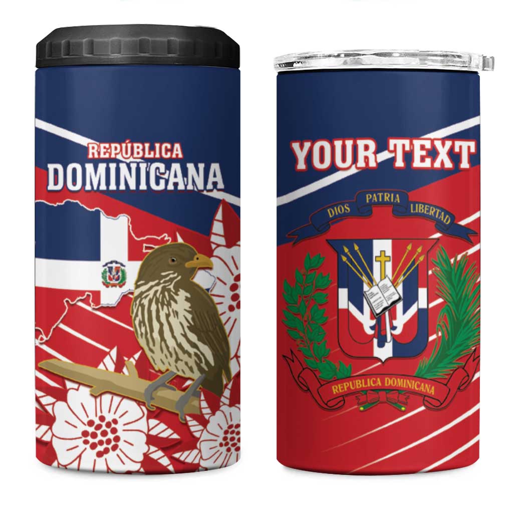 Personalized Dominican Republic Independence Day 4 in 1 Can Cooler Tumbler Palmchat With Map