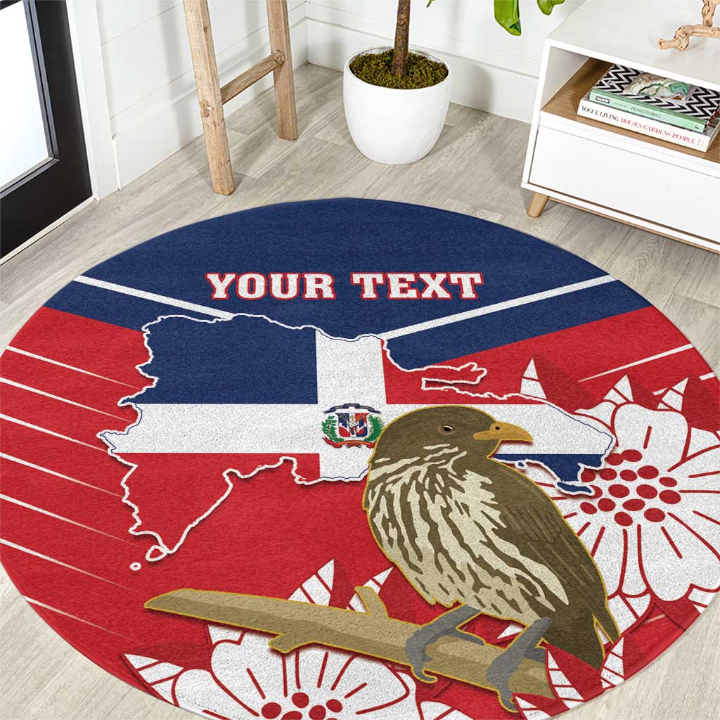 Personalized Dominican Republic Independence Day Round Carpet Palmchat With Map