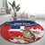 Personalized Dominican Republic Independence Day Round Carpet Palmchat With Map