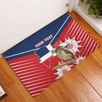 Personalized Dominican Republic Independence Day Rubber Doormat Palmchat With Map