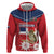 Personalized Dominican Republic Independence Day Zip Hoodie Palmchat With Map - Wonder Print Shop