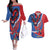 Carnival Dominicano Couples Matching Off The Shoulder Long Sleeve Dress and Hawaiian Shirt Dominican Republic Diablos Cojuelos Mask